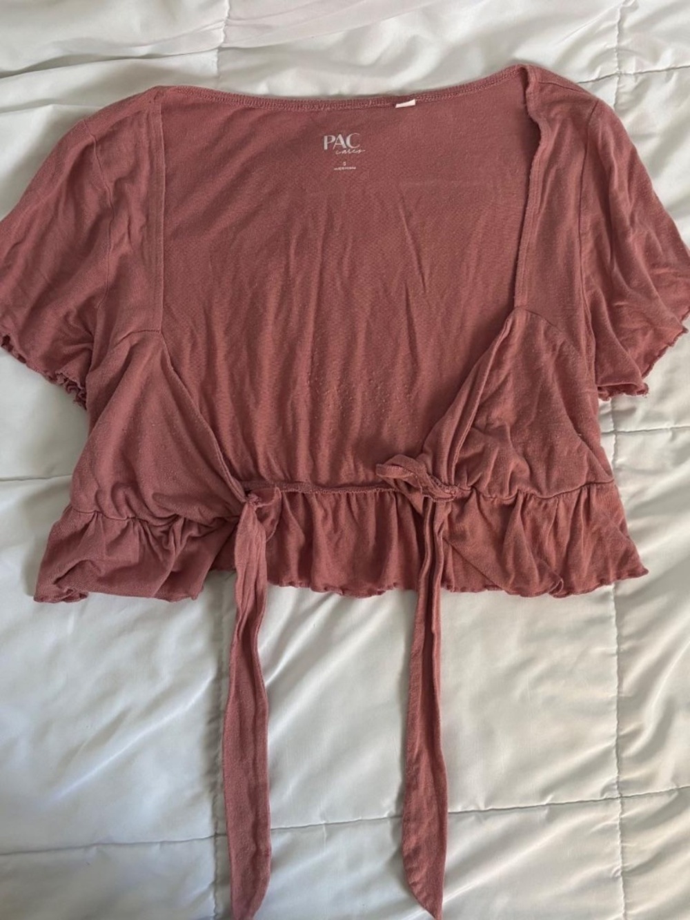 PacSun Pink Wrap Crop Top - Picture 3 of 4